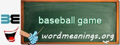 WordMeaning blackboard for baseball game